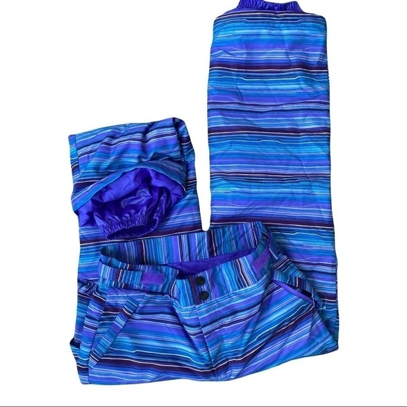 Slalom Insulated Snowboard Pants Girls Size X-LARGE Blue Print NWOT - Picture 6 of 7